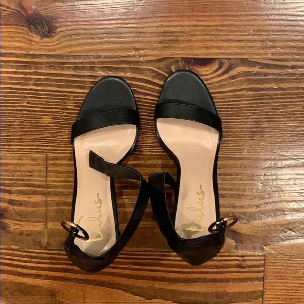 faux leather black high heels